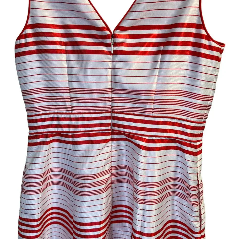 Jessica Simpson Womens Fit & Flare Dress Red White Stripe Size 6